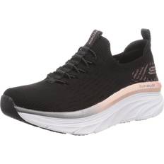 Skechers D'Lux Walker Let It Glow Sneaker - Black Knit/Rose Gold Trim