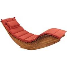 Red Sun Beds Beliani Outdoor Garden Patio Rocking Lounger Red Brescia II