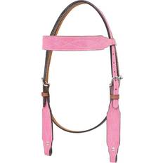 Suede Bridles Circle Y Marfa Lights Suede Browband - Pink