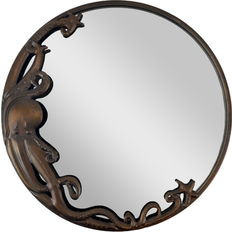 Orange Wall Mirrors Zeckos Bronze Octopus Wall-Mounted 20-Inch Wall Mirror 20cm