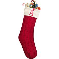 Stockings Mr. Pen Large Christmas Stockings 18" Letter A Red and Cream Stocking