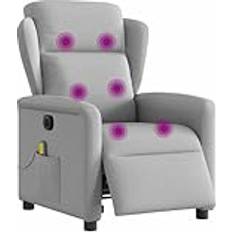 Fauteuils de massage vidaXL Fauteuil De Massage Électrique Gris Nuage Tissu
