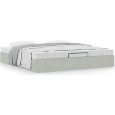 vidaXL Ottoman Utan Madrass 160x200 cm Sammet Sängram