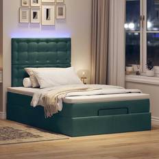 Groen Bedpakketten vidaXL Ottoman Bed Met Matrassen En LED 120x200 cm Fluweel