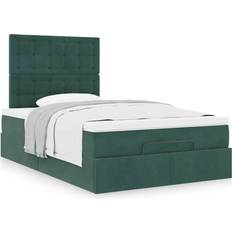 Groen Bedpakketten vidaXL Ottoman Bed Met Matrassen 120x200 cm Fluweel Donkergroen