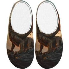 Bronze Slippers Balery Sky Sunset Bronze Dragon Pattern Slippers - Fluffy Winter