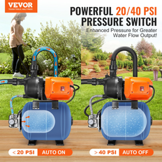 VEVOR 1hp Shallow Well Pump 1000GPH