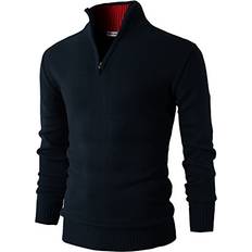 Mens Casual Basic Pullover Sweater - Navy