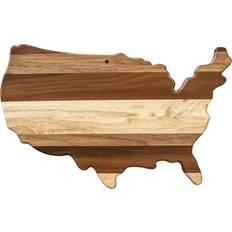 Totally Bamboo Shiplap Series USA Shaped Cutting Chopping Board