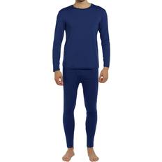 Stretch Base Layer Sets EE Thermal Underwear Set Fleece Lined - Navy