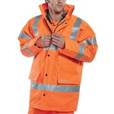 ID Card Pocket Work Jackets Beeswift 4 in 1 High Visibility Jacket - Orange