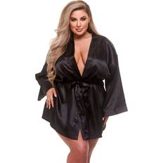 Svarta Morgonrockar & Badrockar Baci Lingerie Satin Morgonrock - Black