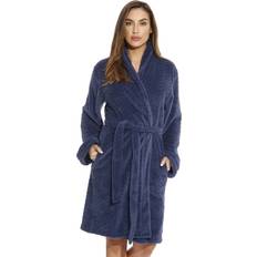 Just Love Kimono Velour Chevron Texture Bath Robes - Navy