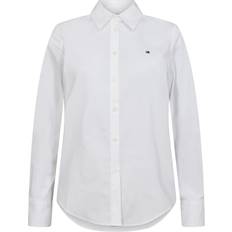 Tommy Hilfiger Dame Skjorter Tommy Hilfiger Cotton Stretch Regular LS Shirt - White
