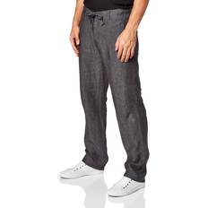 Perry Ellis 100% Linen Drawstring Casual Pants - Slate