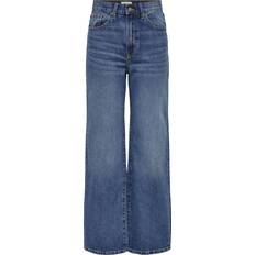 Only Hope High waist Wide Leg Fit Jeans - Blue/Medium Blue Denim