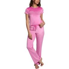 Juicy Couture Underwear Juicy Couture Velvet Fleece Short Sleeve Shirt and Pants - Pink