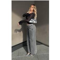 PrettyLittleThing Petite Washed Grey Low Rise Jeans - Washed Grey