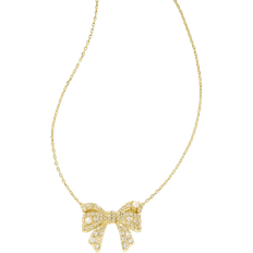 Pearl Necklaces Kendra Scott Krista Bow Short Pendant Necklace - Gold/Pearls/Transparent