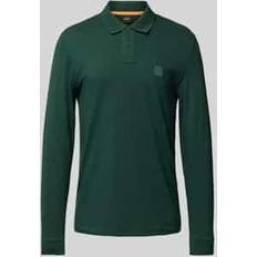 Orange Shirts Boss Orange Cotton Blend Slim Fit Polo Shirt - Dark Green