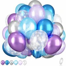 Silver Latex Balloons Shein Frozen Balloons 12 Inch Snowflake Confetti 30pcs