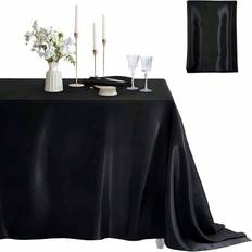 Shein Rectangle 1pc Modern Satin Tablecloth Black (147x147cm)