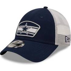 New Era Dallas Cowboys Caps New Era Men's Navy/White Dallas Cowboys Logo Patch Trucker 9FORTY Snapback Hat