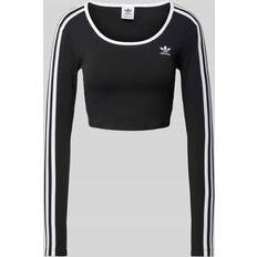 Adidas Bluser adidas Adicolor 3-Stripes Long Sleeve Crop Tee - Black