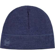 Natural - Skiing Clothing Buff Lightweight Merino Wool Beanie Hat - Black/Blue