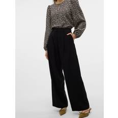 Dam - Natur Byxor Vero Moda Vmperry Hög Midja Byxor - Black
