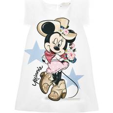 Monnalisa Minnie Crepe Dress - White/Rosa Fairytale