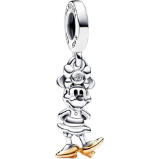 Pandora Diamond Charms & Pendants Pandora Disney 100th Anniversary Minnie Mouse Lab Grown Dangle Charm - Silver/Gold/Diamond