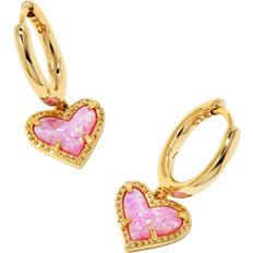 Opal Earrings Kendra Scott Ari Heart Huggie Earrings - Gold/Opal