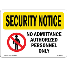 Grey Workplace Signs SignMission OSHA Security Notice Sign 12 x 18 in