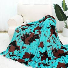 Turquoise Blankets Cow & Gate Fleece Turquoise Blanket Blue Green Blankets Turquoise