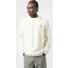 Fred Perry Knitted Sweaters Jumpers Fred Perry Cable Knit Crewneck Sweater - Ecru
