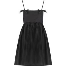 Ajustado Vestidos Ganni Cotton Poplin Strap Dress - Nero/Donna