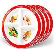 Multicolored Plates & Bowls Choose MyPlate Portion Plate for Kids 4 Pack