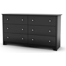 SlickBlue 6 Drawer Bedroom Dresser Black