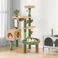 Pets Bloomsbury Market Multi-Level Cat Tower 150 cm Green 59.06cm H x 60cm W x 19.29cm D