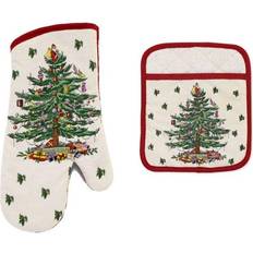 Linen Pot Holders Avanti Linens Christmas Tree Oven Mitt and Set Pot Holder Red