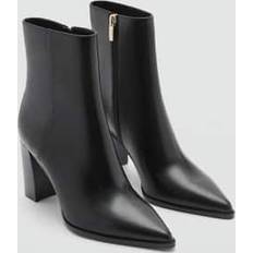 Mango Ankle Boots Mango Absatzstiefelette Mit Spitze - Schwarz