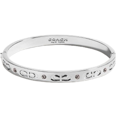 Bracelets Coach Signature Hinged Bangle - Silver/Transparent