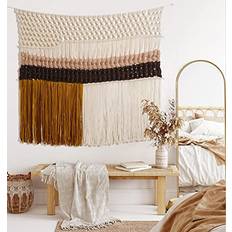 Fibre Wall Decorations Large Colorful Iower Macrame Art 40"W x 32"L Wall Decor