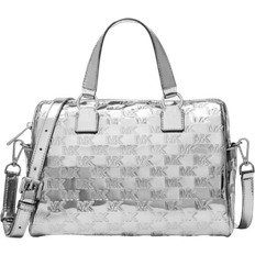 Silver Bags Michael Kors Mason Medium Duffle Satchel - Silver