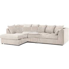 Beige corner sofa Furnishings For Less UK Jumbo Cord Cream Sofa 265cm 3pcs 5 Seater