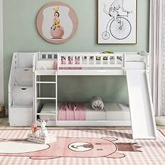 Harper & Bright Designs Twin Beds with Slide for Kids Bunk Bed