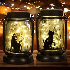 Mobile Outdoor Solar Lanterns Cat & Butterfly Fairy Lights