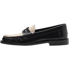 Mango Loafers Mango Two-Tone Leather Loafers - Black