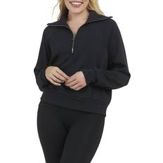 Modal Jumpers Spanx AirEssentials Half Zip Sweatshirt - Very Black